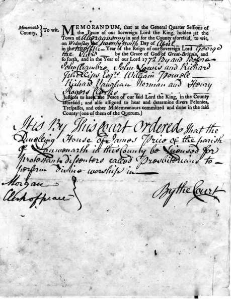 1772 Llanwenarth licence.jpg