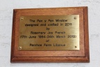 plaque to commemorate Rosemary Joy French 2012